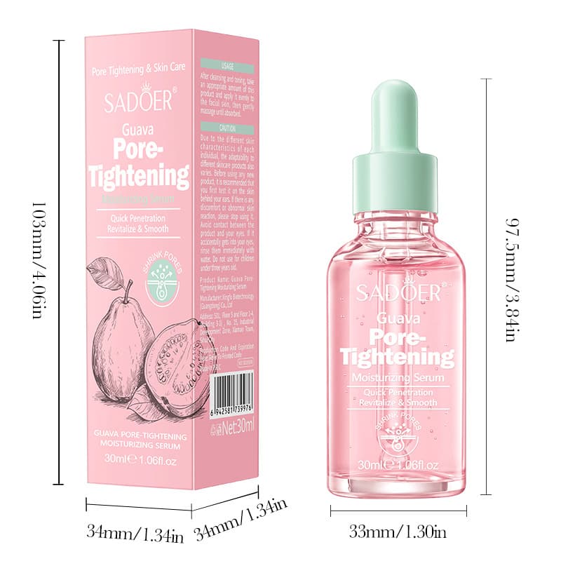 All-English Guava Essence 30ml SADOER Fruit Pore-Tightening Moisturizing Essence Cross-Border Skincare