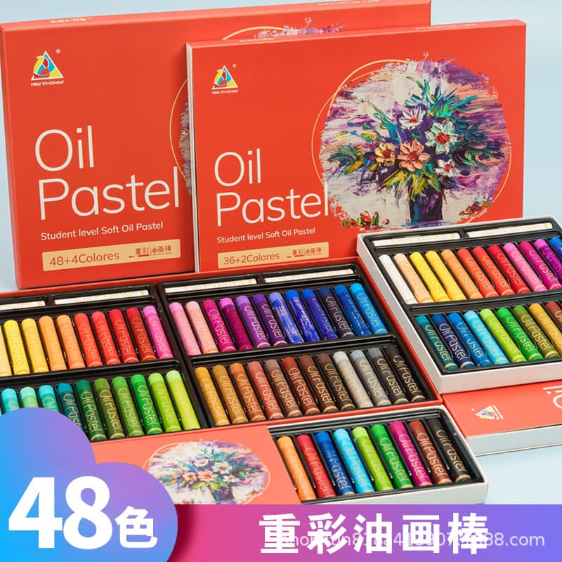 Heavy Oil Pastels DIY Crayons for Art Students, Professional Painting Brushes in 12/24/36/48 Colors