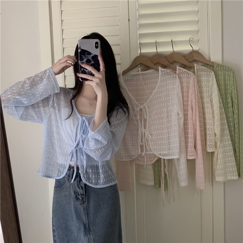 Summer Thin Ice Silk Open Cardigan Women's Loose Shoulder Design Sensation Mini Dress Short Air Conditioner Shirt with Strap