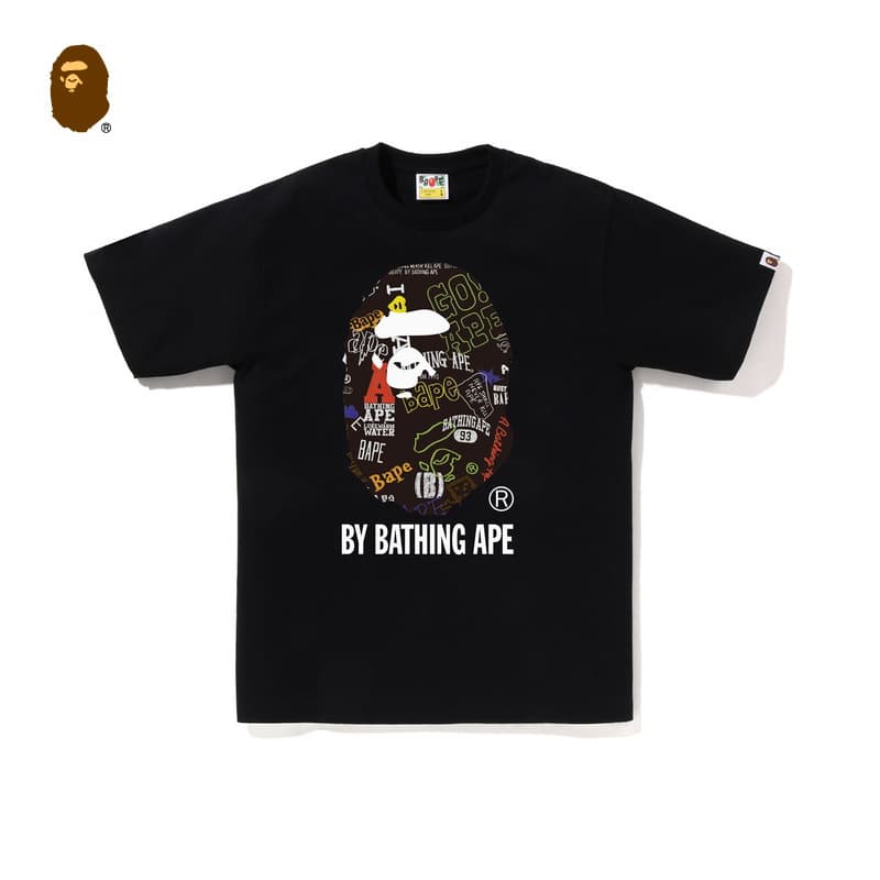 Cross-border BAPE men's spring and summer hand-painted ape head letter print pattern casual sports trendy brand short-sleeved T-shirt