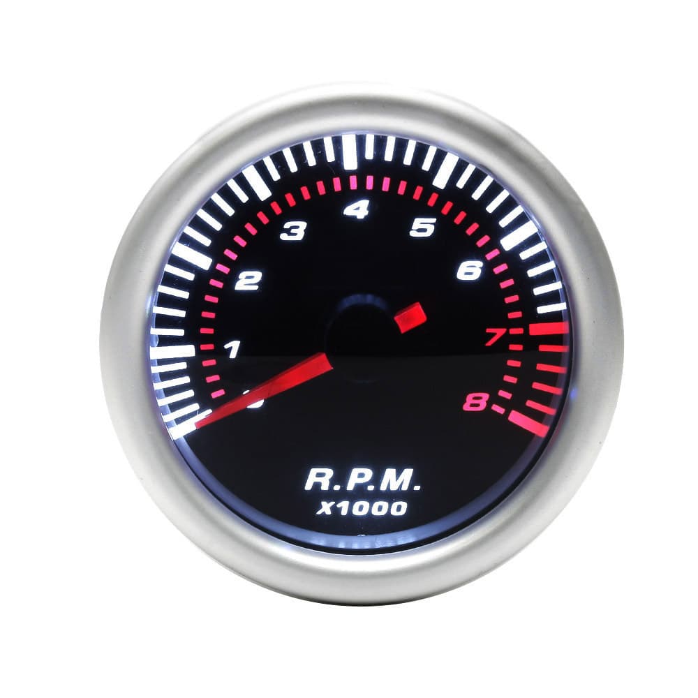 2-inch 12V universal tachometer with matte finish and sunglasses-style lens, 0-8 rpm [tax included]
