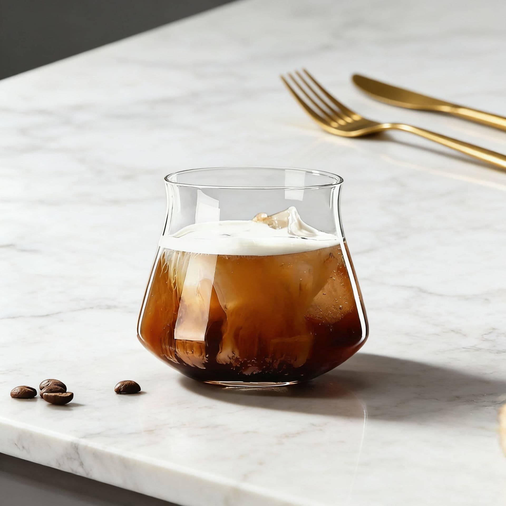 Japanese-style Dirty Coffee Cup Ins Transparent Beverage Glass Trendy Crystal Glass Cup Flat White Latte Cup