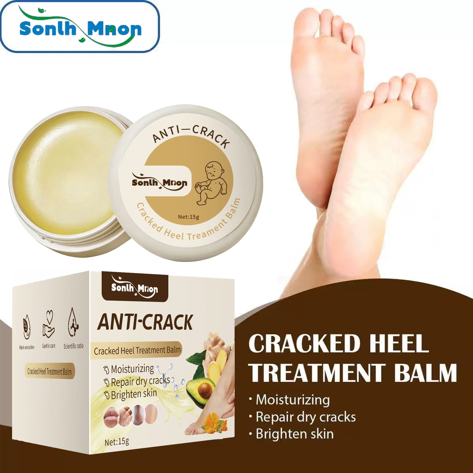 Cracked heel care cream body care gel moisturizing dry skin application massage care