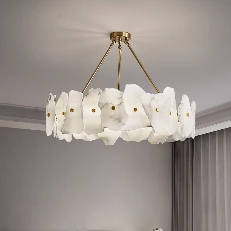 Living room natural marble chandelier post-modern minimalist bedroom dining room model room designer light luxury lamps