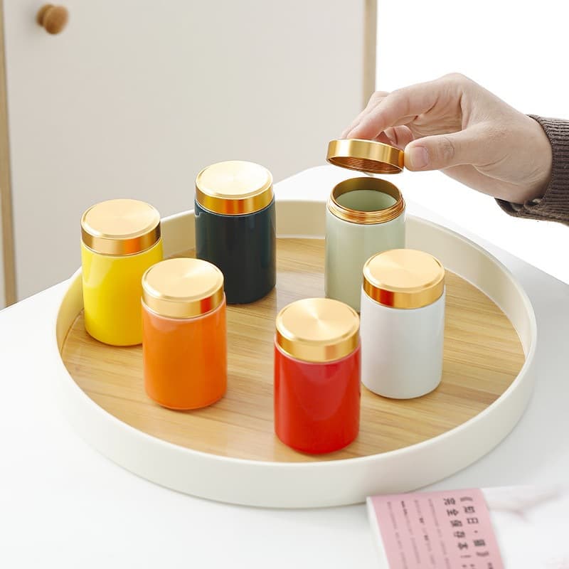 Ge Kiln ceramic sealed jars in various sizes for tea storage, home use with options for Dendrobium and Tianqi containers, perfect as Mid-Autumn gifts.