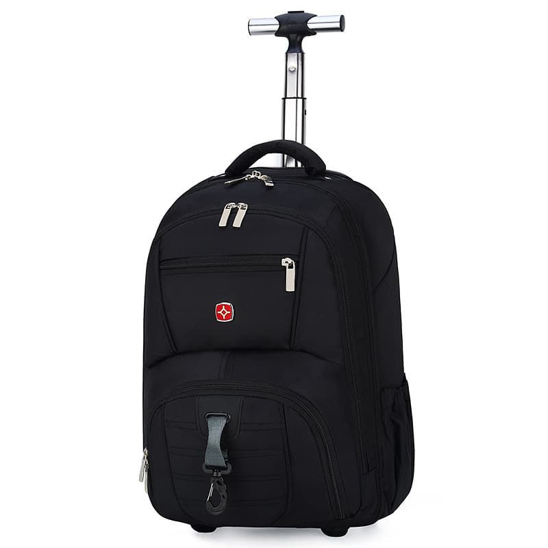 Silent trolley backpack for male and female middle school students trolley school bag large capacity short-distance luggage travel bag 18 inches