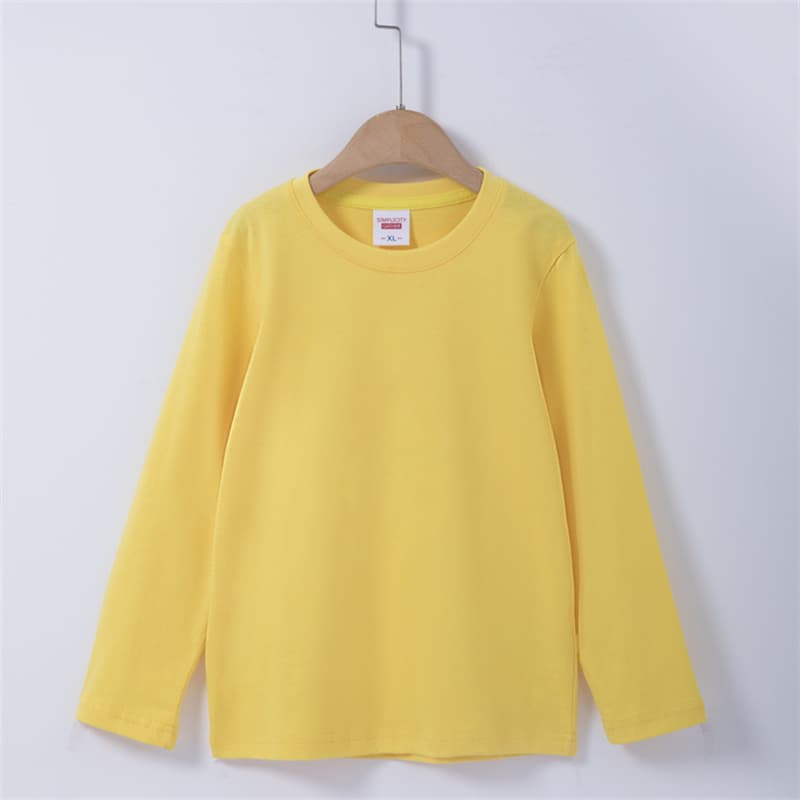 Children's pure cotton bottoming shirts for spring and autumn, baby autumn clothes, boys and girls round neck tops, children's white long-sleeved T-shirts