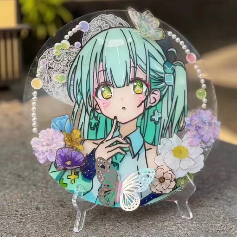 Transparent Sticker Disks, Acrylic Art Student Drawing Board Specialized Round Disks for Oversized Blank Sketch Pads in Anime Graffiti