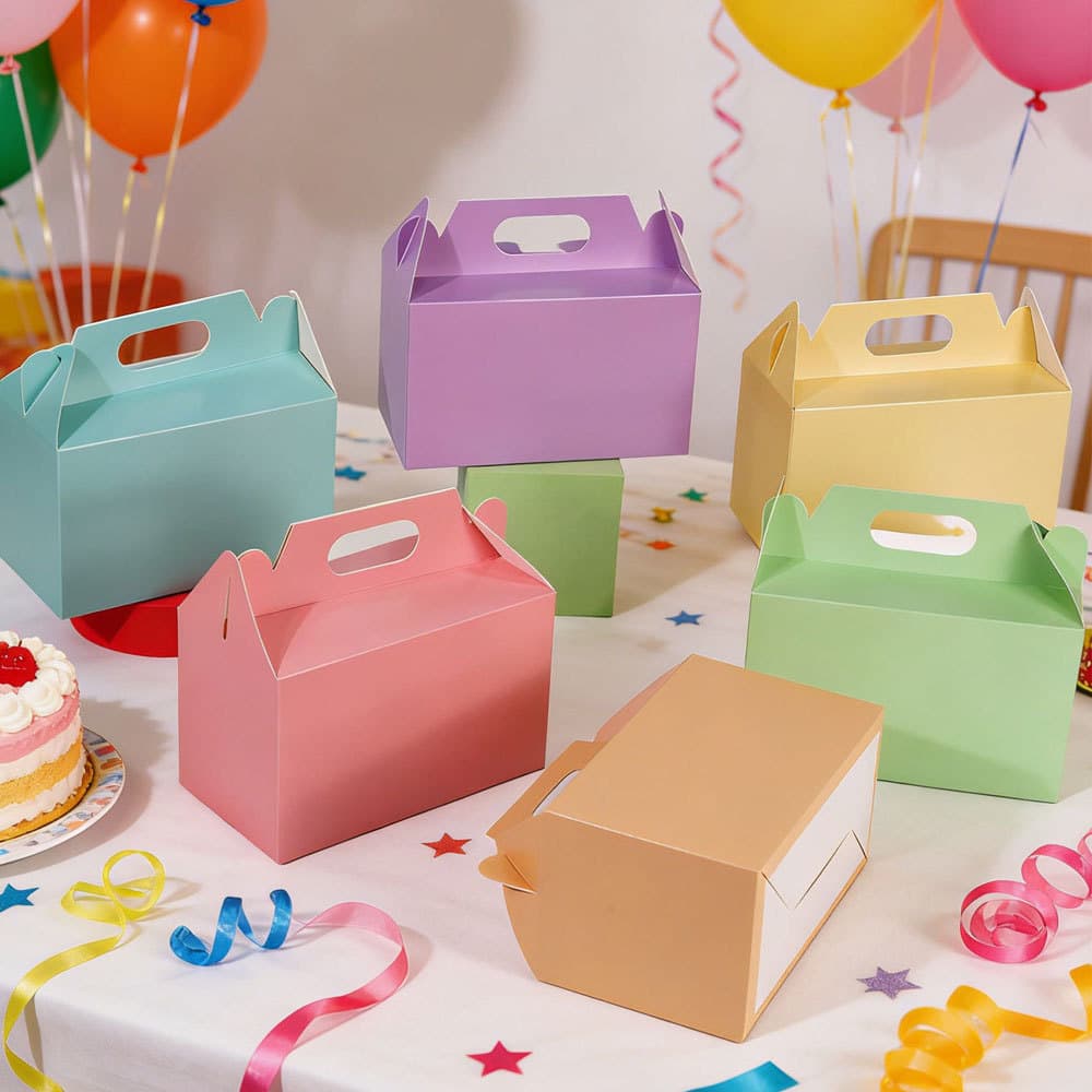 Colorful portable cake box, baked dessert packaging box, muffin cup, pastry gift box, party candy and snacks