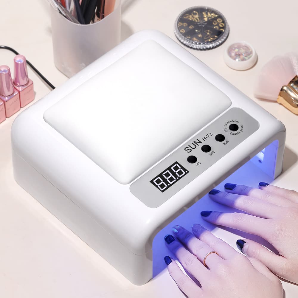 New wear nail nail baking lamp 72 lamp beads high-power phototherapy machine folding quick-drying UV glue nail baking lamp