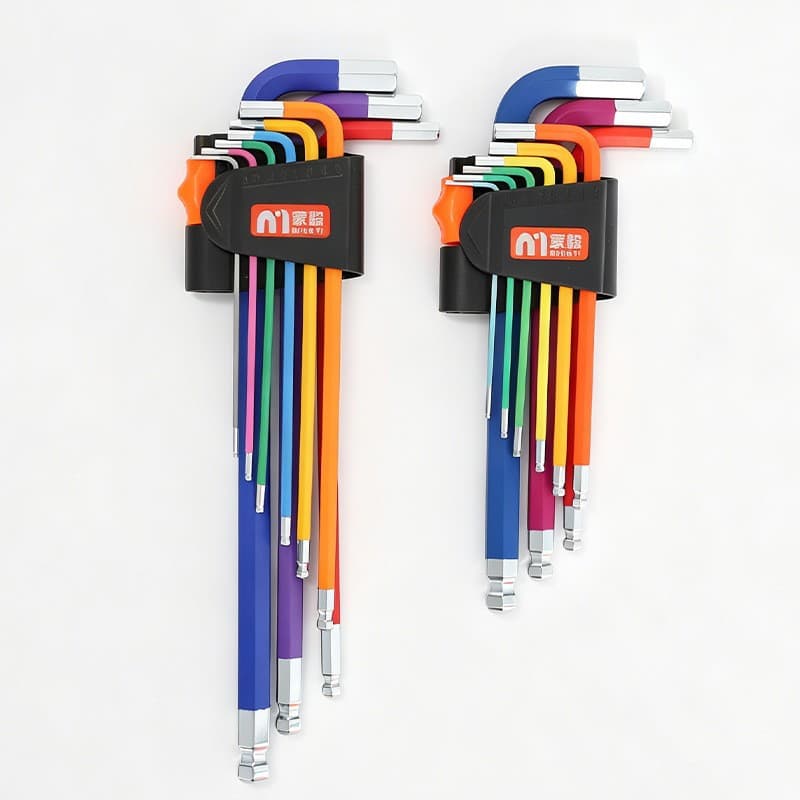Boxed Ball-End Hex Key Set CR-V Chrome Vanadium Steel Long Ball-End Hex Wrench for Home and Auto Repair Hardware