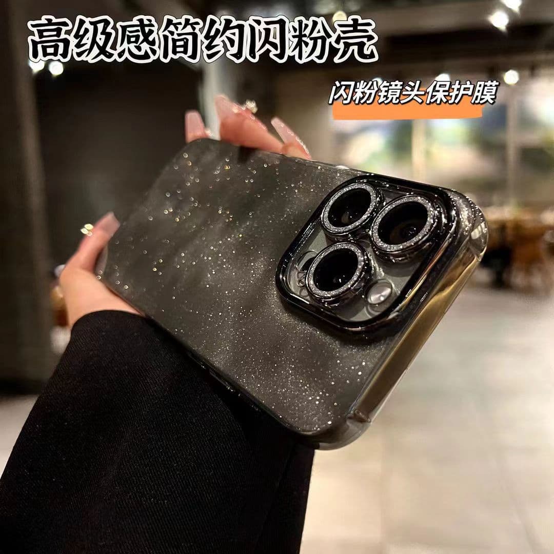 iPhone 15 Pro Max Star Sky Powder Case 14 Transparent Airbag Anti-fall Full Protection Cover For Mobile Phones