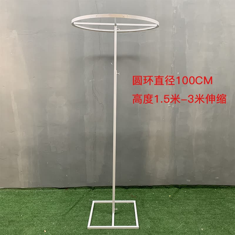 Wedding Decoration Line Curtain Round Ring Stand, Sequins Pearl Round Iron Art Flower Ring Road Sign Stage Pole Telescopic Stand