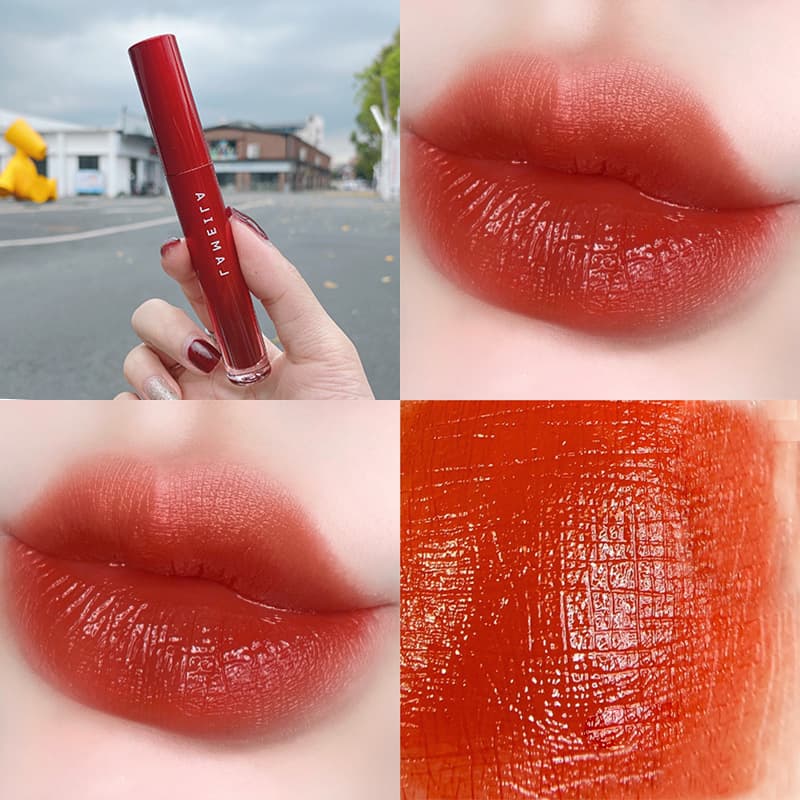 Red Tube Lip Glaze Velvet Matte Dull Tomato Color Whitening Non-fading Lipstick Lip Gloss Affordable Student