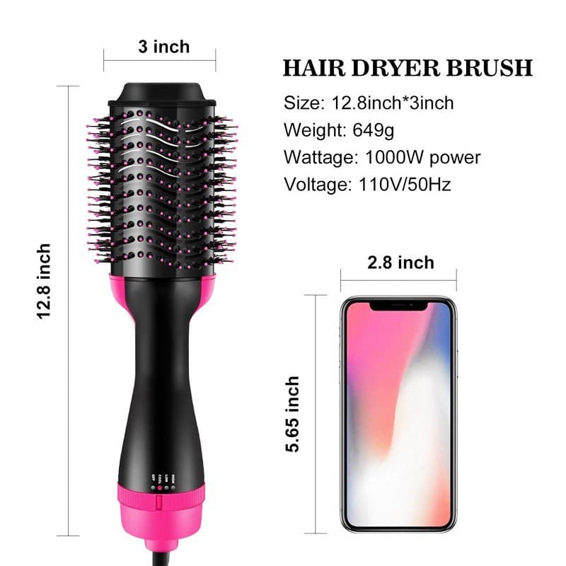 Cross-Border Non-Foldable Thermal Hair Care Comb with High Power and Large Airflow, Dual-Purpose Home Hair Dryer Comb for Curling and Straightening