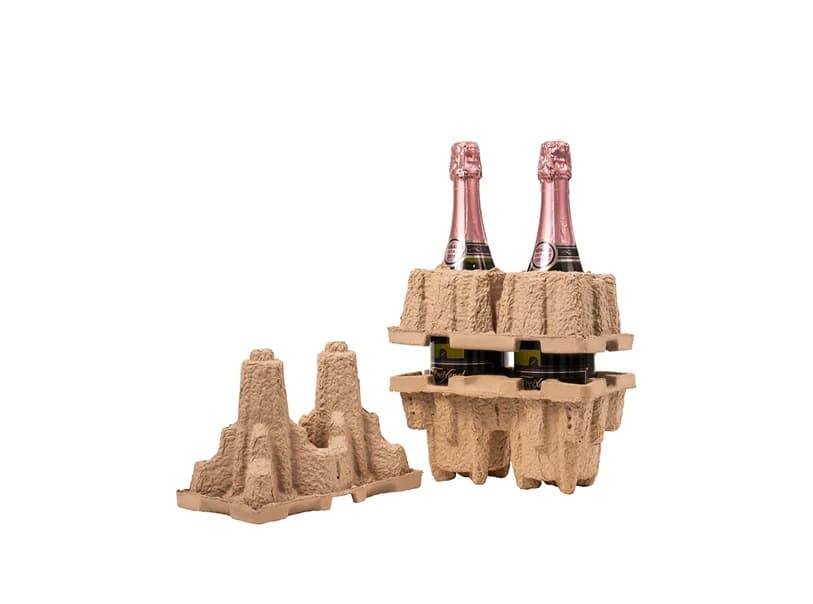 Universal Wine Bottle Tray Single Bottle Double Bottle 3-Bottle Pack Export Pulp Molding Paper Tray