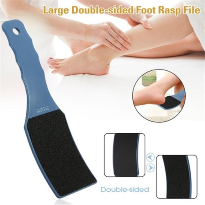 Cross-border Hot Selling New Portable Blue Plastic Double-sided Curved Handle Foot File Callus Remover
