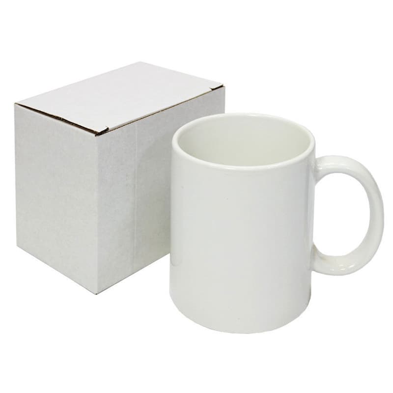 Thermal transfer mug logo printing ceramic white mug printing photo text QR code mug