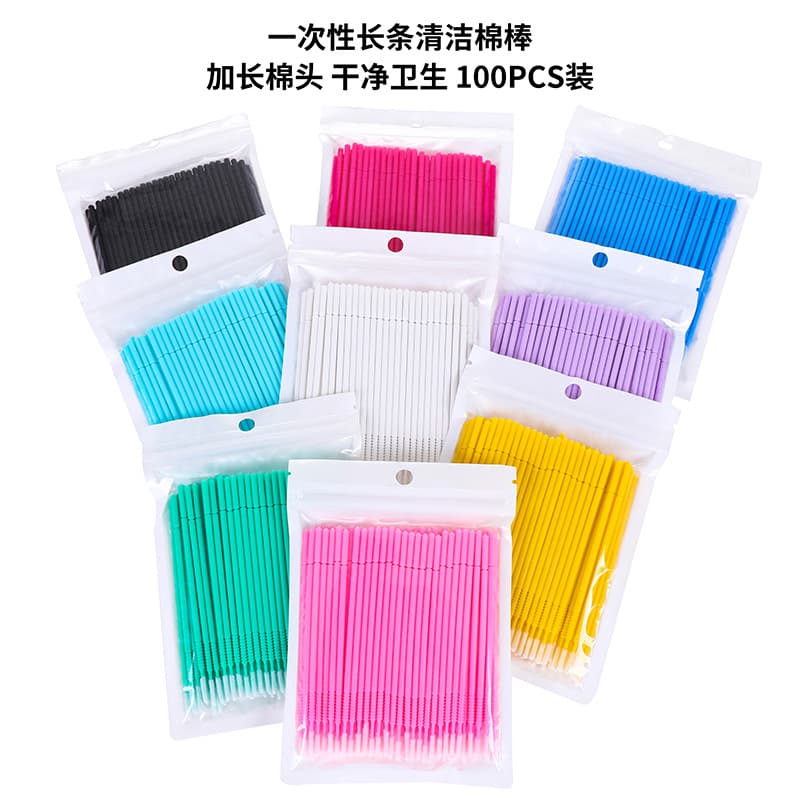 Cross-border eyelash grafting long-head cotton swab bagged embroidery cotton swab stick Grafting makeup cotton swab cleaning stick removes cotton