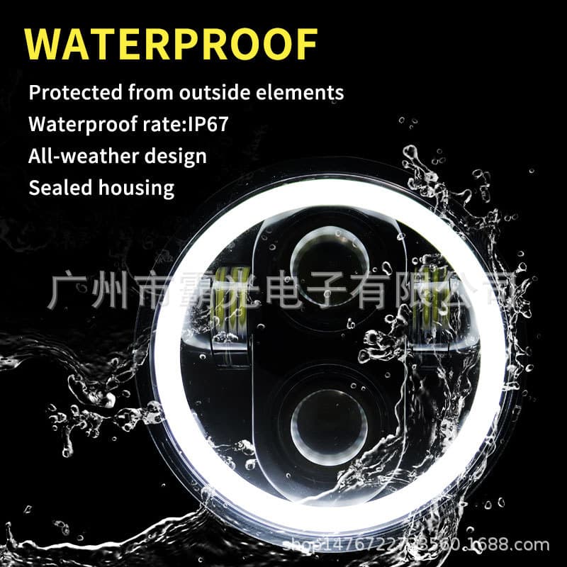 Car LED headlight 5.75 inch motorcycle LED spotlight Harley motorcycle angel eye circle headlight