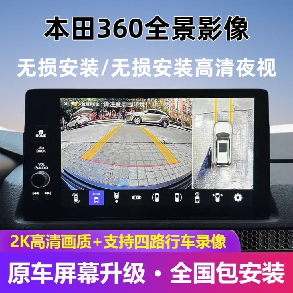 Compatible with Honda CRV, Breeze, Civic, Integra, Odyssey, Elysion 360 Panoramic View Driving Recorder System