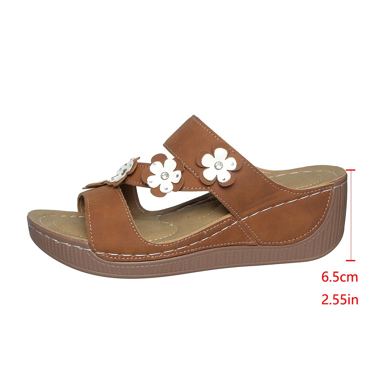 2026 New Flower Decor Thick Platform Wedge Sandals for Women Summer Outdoor Fashion Comfortable Versatile Beach Shoes