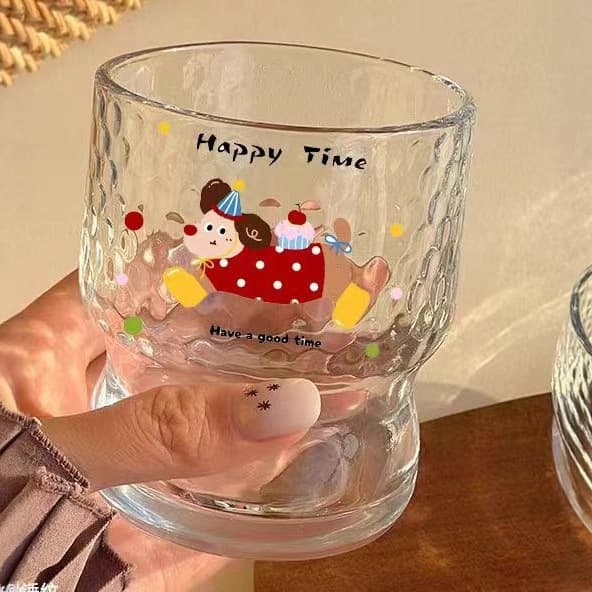 Original Dog Ins Glass Coffee Cup Niche Juice Milk Cup Cartoon Water Cup Home Use Wedding Happy Couple Cup