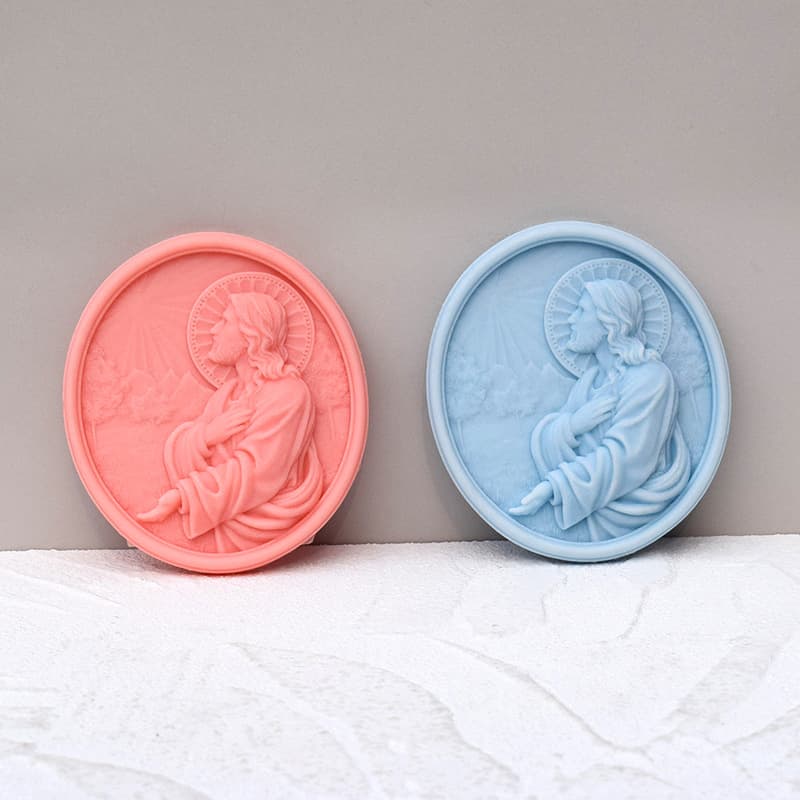 European Figure Aromatherapy Plaster Silicone Mold DIY Round Relief Western Figure Statue Epoxy Resin Diffuser Stone Mold