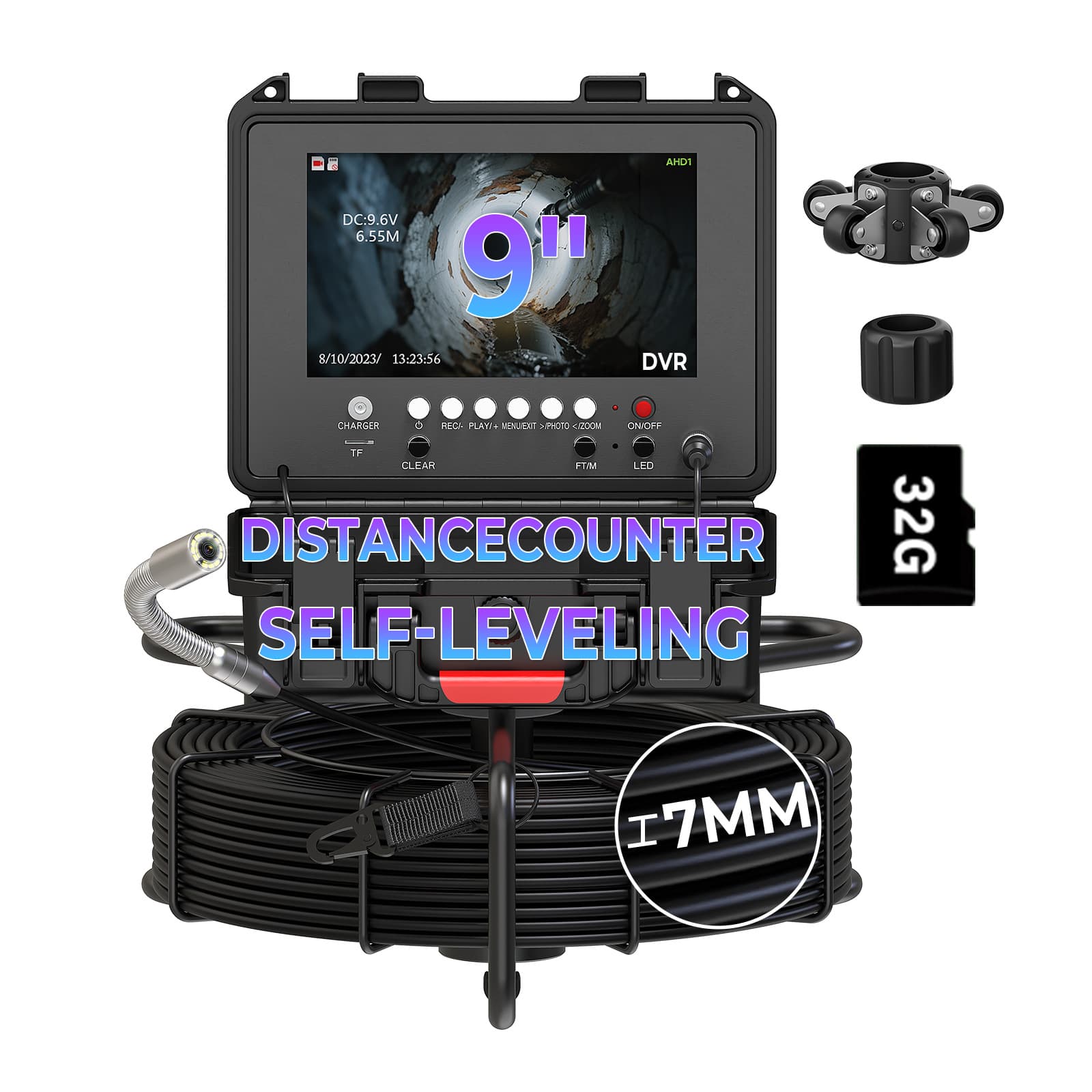 9inch Industrial Pipeline Endoscope Sewer Meter Inner View Camera Pipe 512Hz Maintenance Equipment Solution