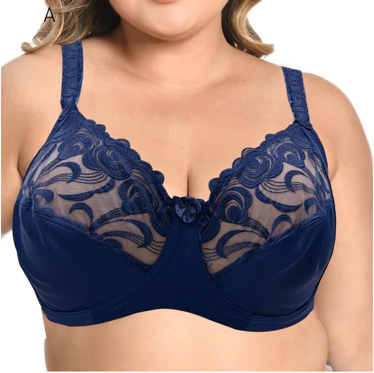 Popular manufacturer direct sales ultra-thin cup large size European and American bra steel ring lace fat mm foreign trade low-price underwear wholesale