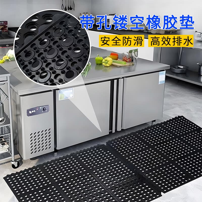 Gym Bathroom Anti-Slip Mat, Hollow Drainage Anti-Slip with Holes Rubber Mat, Livestock Farm Dung Leakage Floor Mat
