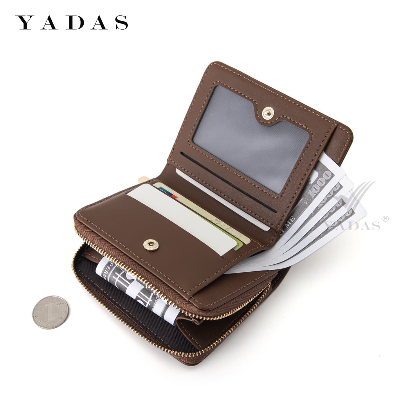 Short Two-Fold Wallet PU Premium Women's Wallet Large Capacity Minimalist Bank Card Credit Card Paper Money Wallet