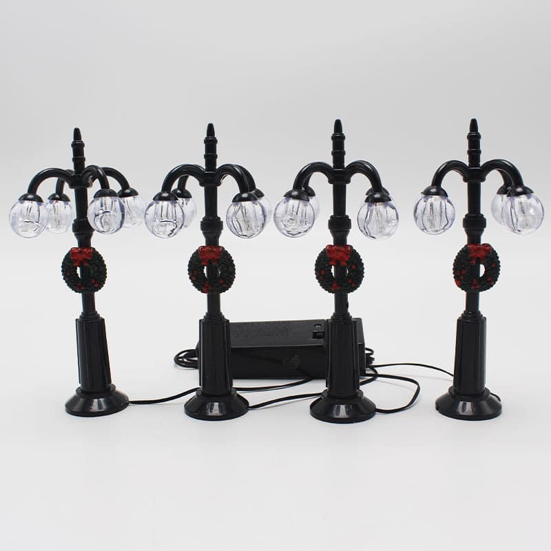 Christmas Miniature Street Lamp Ornaments Realistic Decorations Christmas Street Scene Setting Props Model Lights