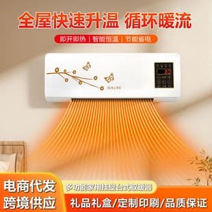 Weiji Bear Fan Heater with Remote Control, Adjustable Indoor Wall-Mounted Heater, Home Heating and Cooling Portable Mini Air Conditioner