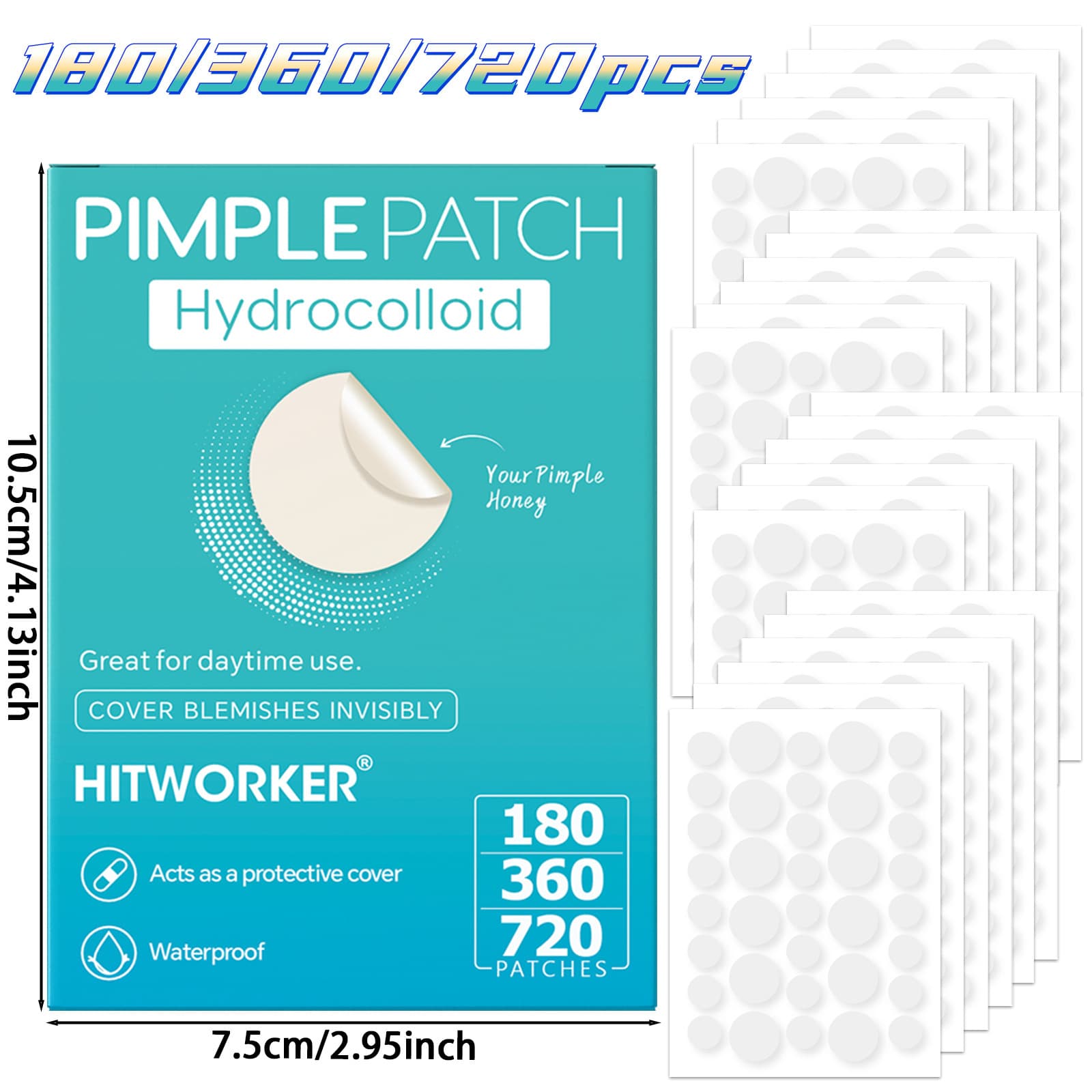 Cross-border Wholesale 180/360/720PCS Hot Selling Transparent Acne Pimple Patch Invisible Breathable In Stock