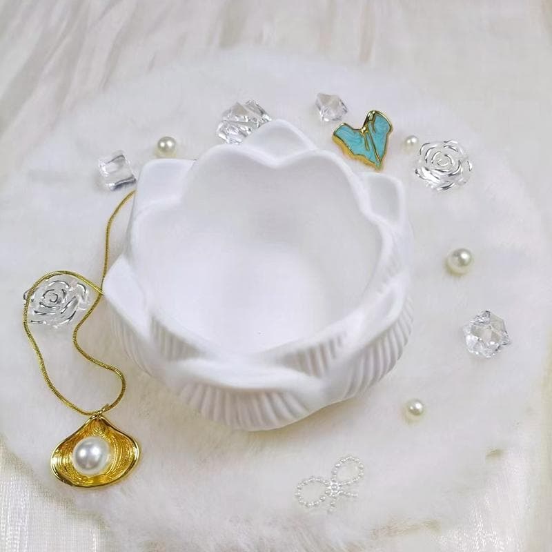 Gypsum Lotus Jewelry Box Jewelry Display Display Props Ring Necklace Pendant Bracelet Jewelry Storage Display Tray