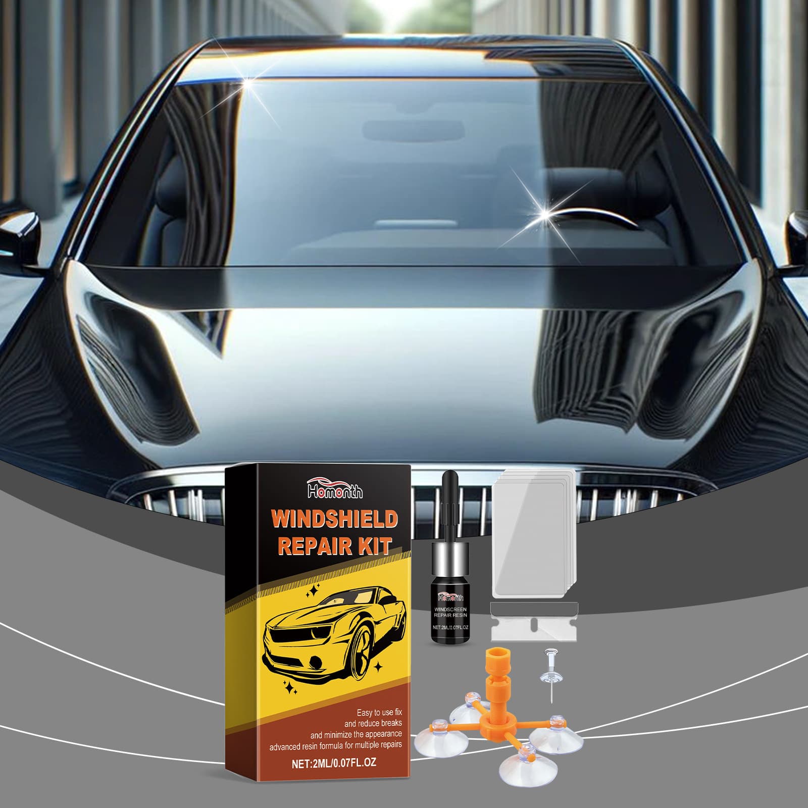 HOMONTH Windshield Repair Kit Car Windshield Repair Liquid Repairs Glass Cracks