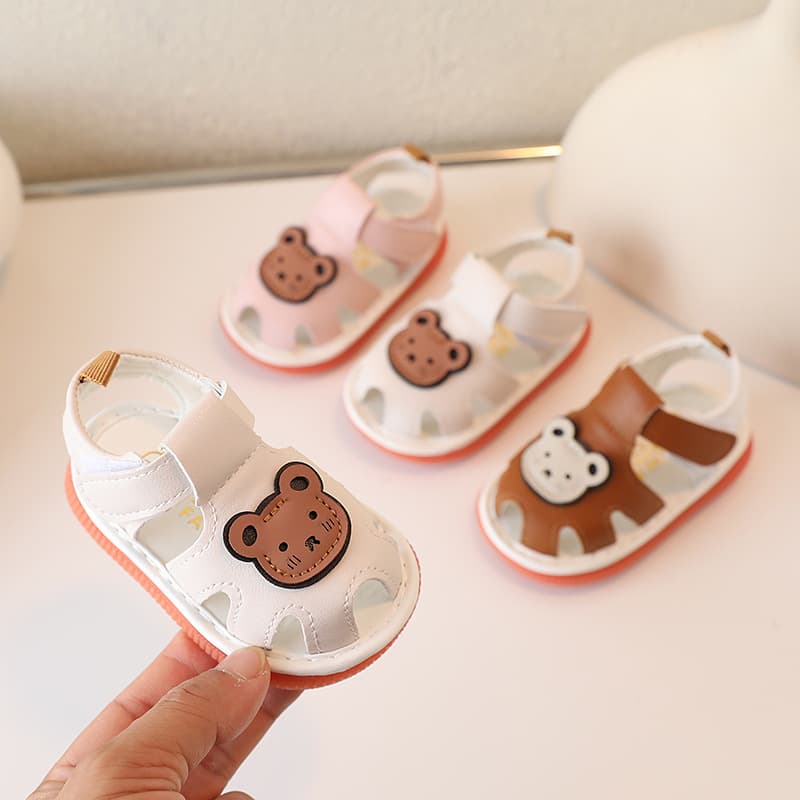 Drop Shipping Squeaky Shoes, Baby Sandals Summer New Style, Infant Walking Shoes for Boys and Girls 0-1-2 Years, Soft-Soled Closed-Toe