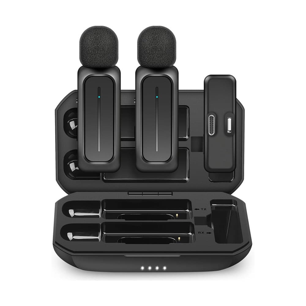Hot-selling lapel wireless microphone K1K8K9 one-drag-two noise reduction mobile phone live streaming microphone full set dedicated for live streaming
