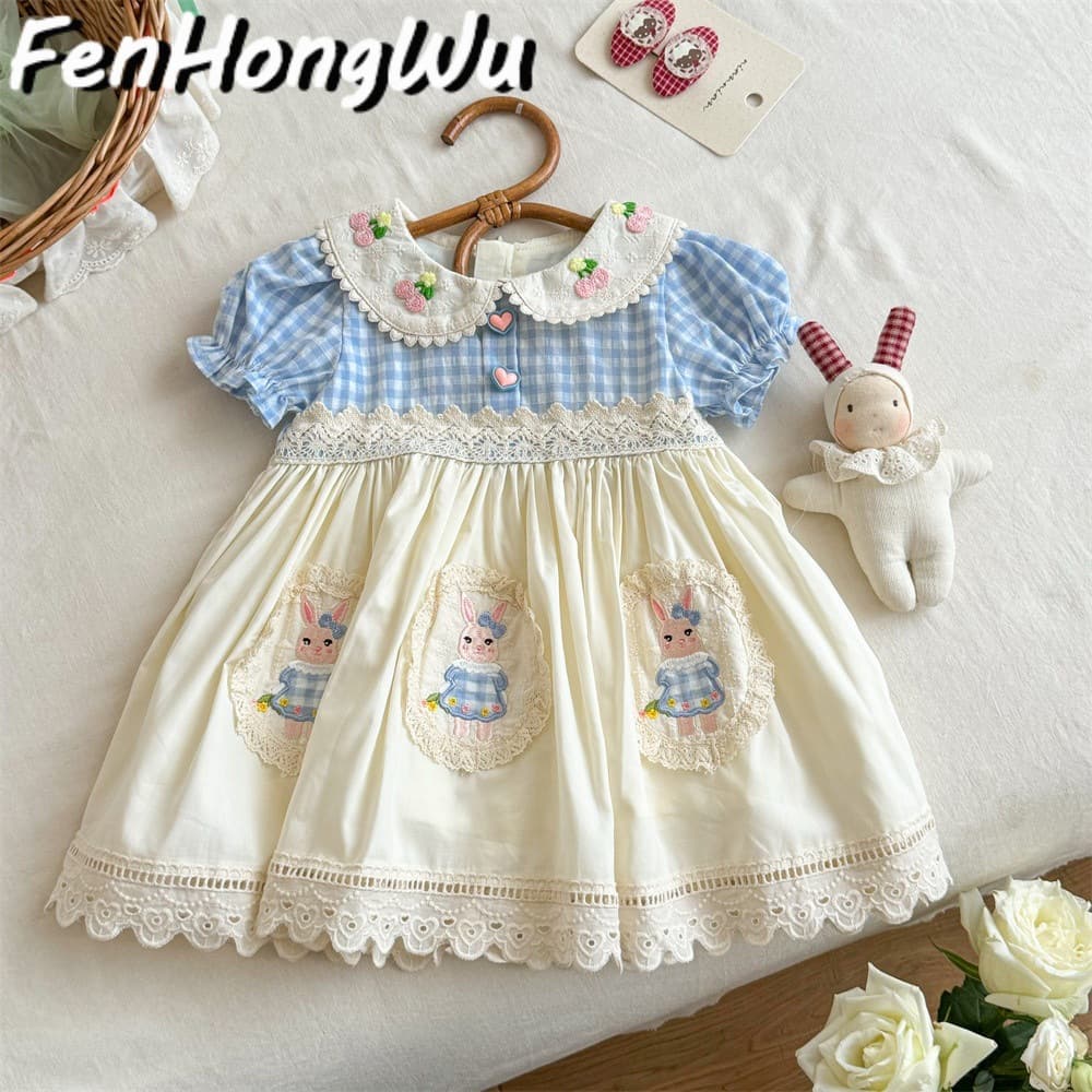 Pink House Girls Sweet Princess Dress Summer New Arrival Vacation Style Lolita Dress