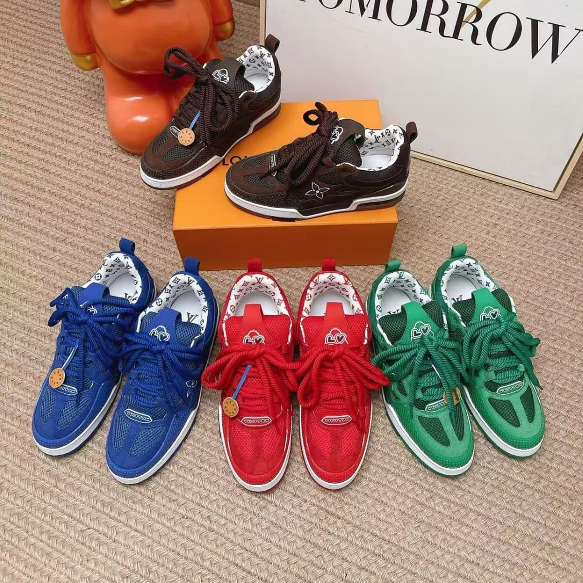 Louis Vuitton 26 Style Sports Casual Skateboard Basketball Lace Mesh Couple Shoes