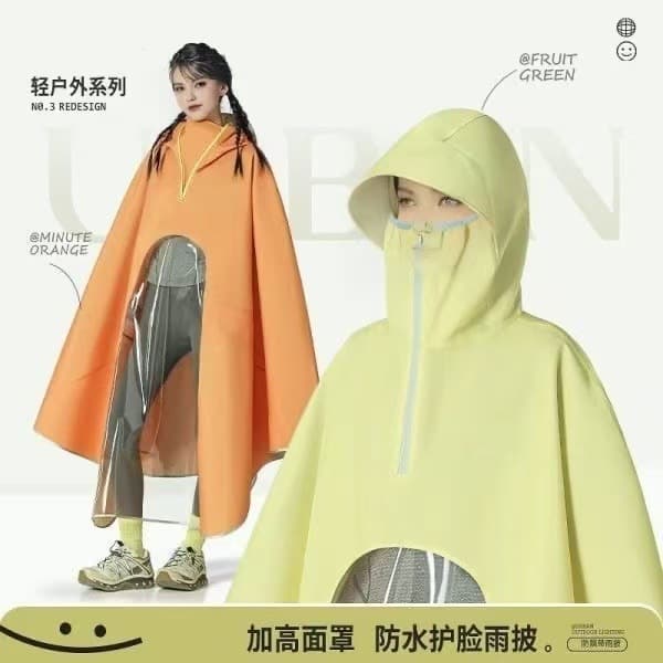 Raincoat for electric vehicles, women's double new long full-body heavy rain protection, men's motorcycle and electric scooter rain poncho.