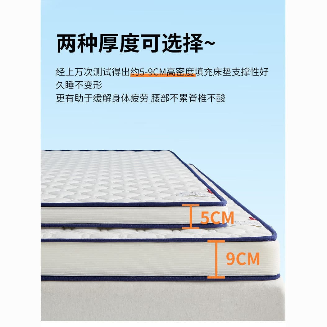 All-Season Universal Thickened Mattress for Double/Single Student Dorm, Memory Foam/Latex Soft Bedding Base