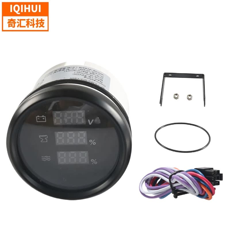 52mm Water Level Voltage Three-in-One Gauge for RV Yacht Modification Car Gauge