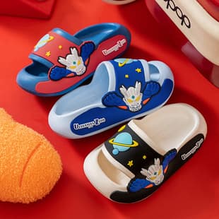 Custom Children's Slippers Cartoon Soft Sole Boys Indoor Outdoor Anti-Slip Wear-Resistant Stain-Resistant Sandals One-Strap