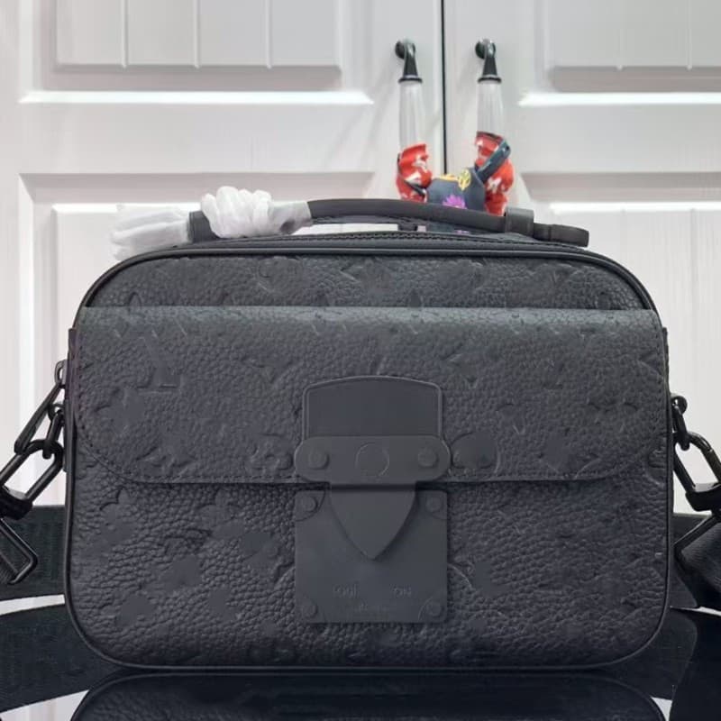 Fashionable Genuine Leather Men's Messenger Bag Crossbody Bag Shoulder Bag Handbag Top-Layer Cowhide Versatile Black