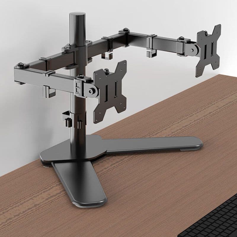 14-27 Monitor Arm Dual Screen Splice Rotating Computer Mount, Height Adjustable Telescopic Monitor Arm