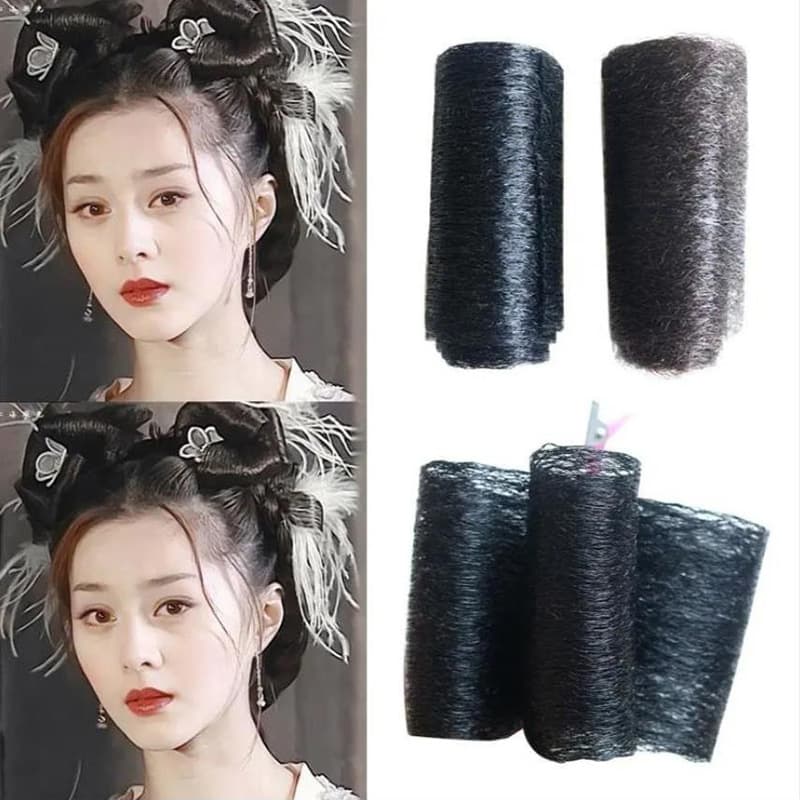 Costume hair extensions black black brown hair rolls film hair black smooth wigs for film and television studios wholesale