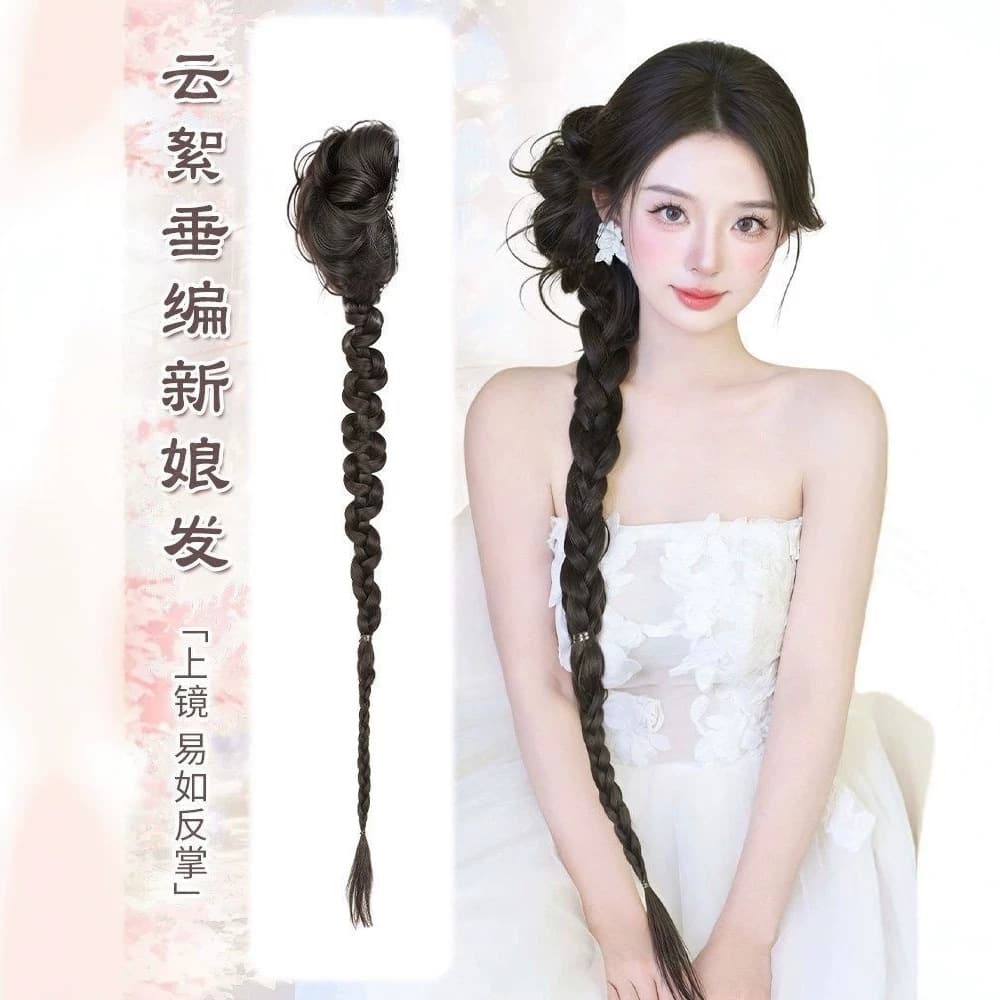 Wig gripper twist braid female new Chinese style gripper sweet cool hot girl twist twist braid simulated hair braid ponytail