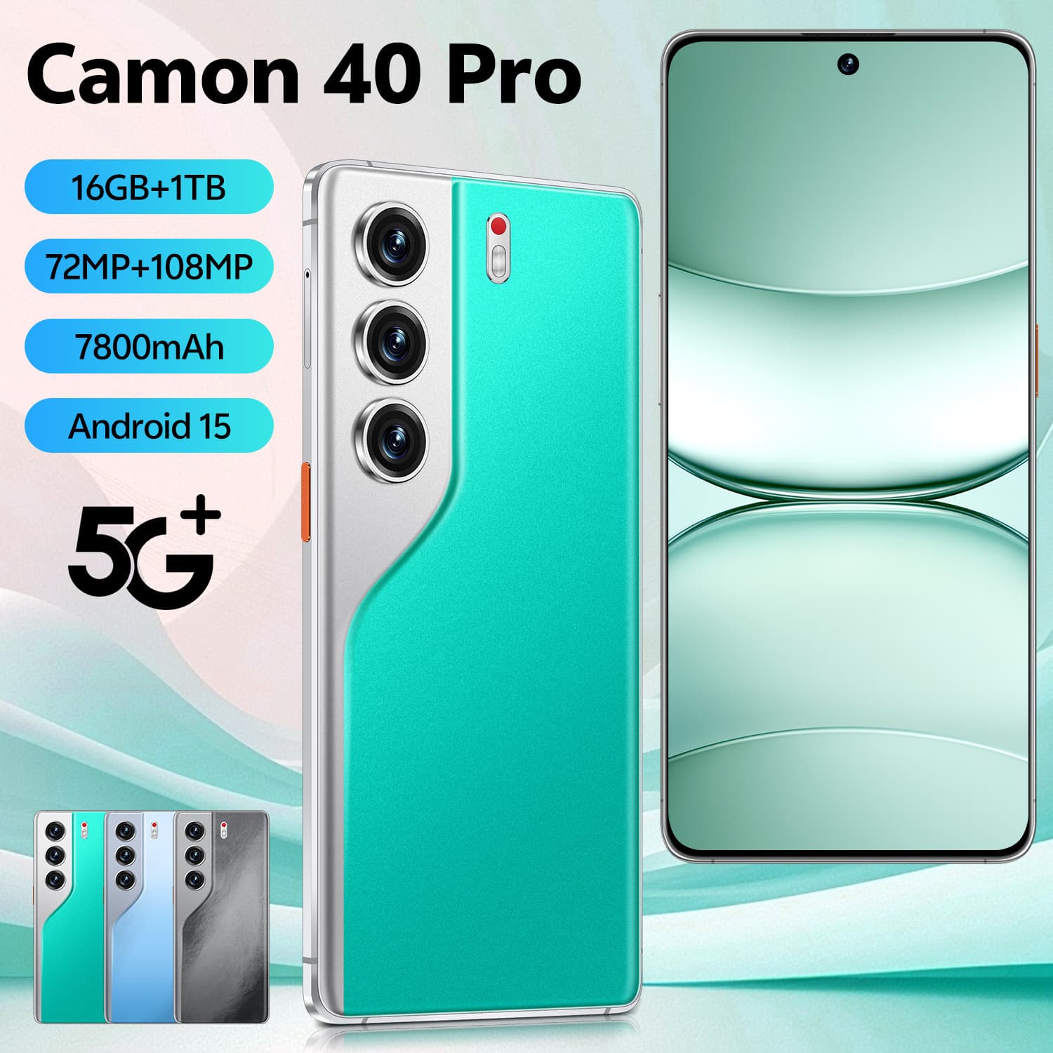 Cross-border mobile phone Camon40 Pro Android 7.3-inch incell large screen 5G full network fast charging 16+1TB memory